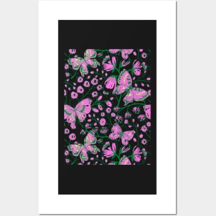 FLORAL DESIGN WITH BUTTERFLY COLLECTION NUMBER 2 Posters and Art